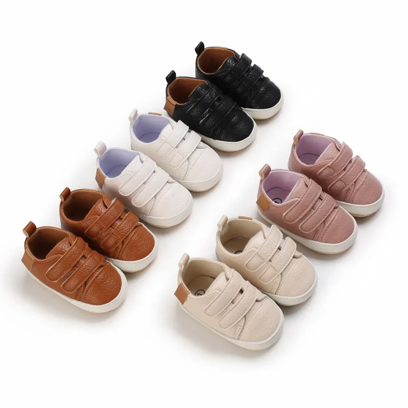 Infant Toddler Walking Shoes Soft Sole Anti Slip PU Leather Sneakers For Baby Boys Girls Casual First Walkers