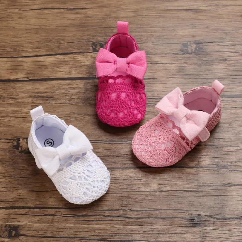 Baby Mädchen Weiche Sohle Spitze Prinzessin Lauflernschuhe Floral Schleife Atmungsaktiv Mary Jane Neugeborene Kleinkind Erstlingsschuhe Flache Schuhe