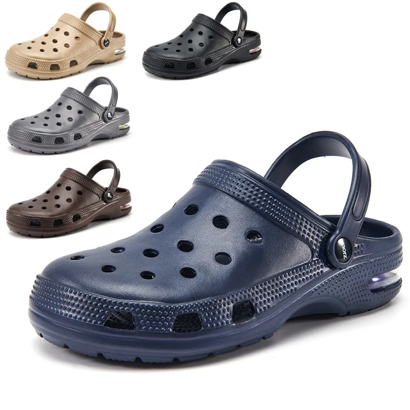 Hommes Décontracté Été Coussin d'Air Sabots Respirant EVA Plage Sandales Antidérapant Creux Jardin Chaussures Extérieur Claquettes Chaussures Pour Hommes