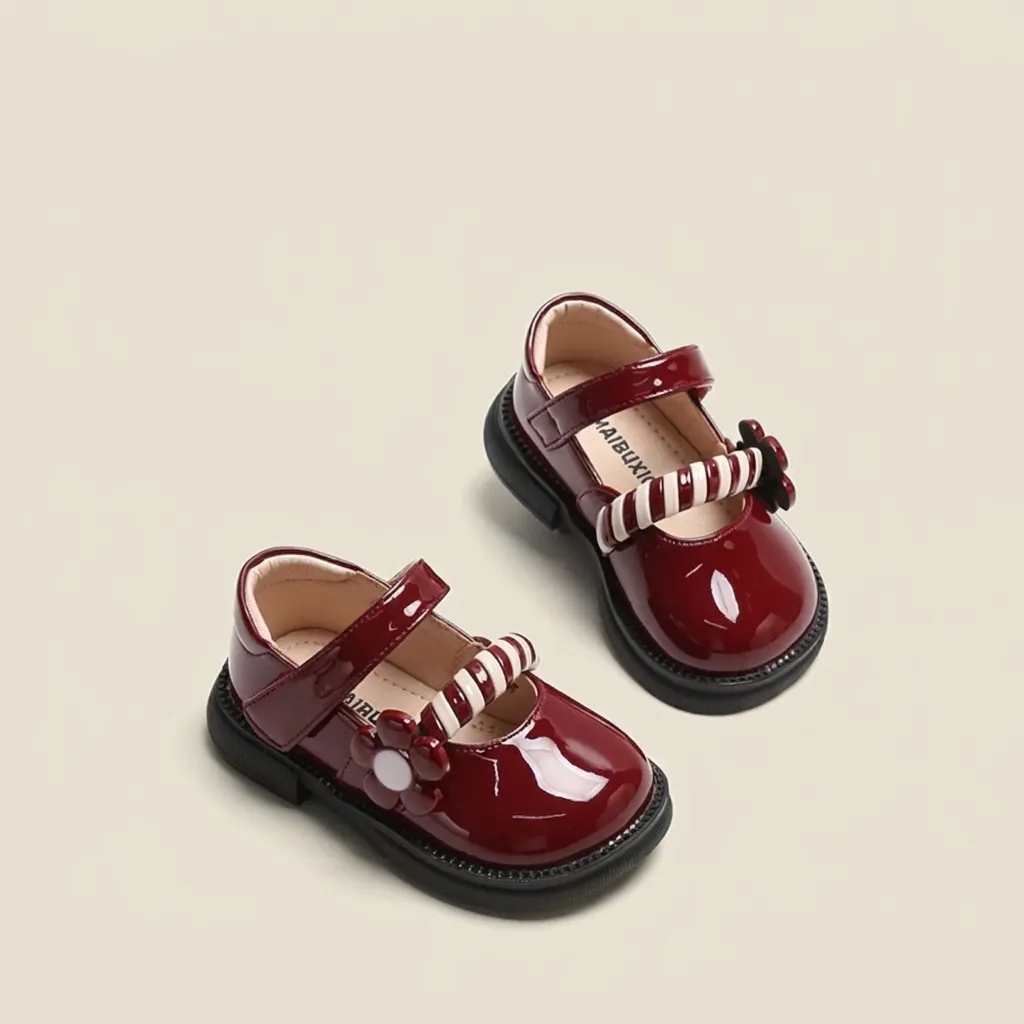 Baby Mädchen Prinzessin Lauflernschuhe Lackleder Blumen Weiche Sohle Rutschfest Mary Janes Für Kleinkinder Frühling Herbst