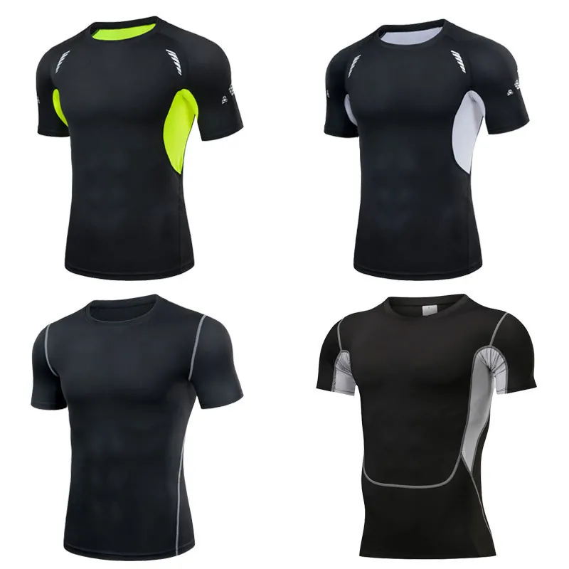 Men's Athletic Compression Quick Dry T-Shirt High Elasticity Short Sleeve Fitness Top Running Training Base Layer
