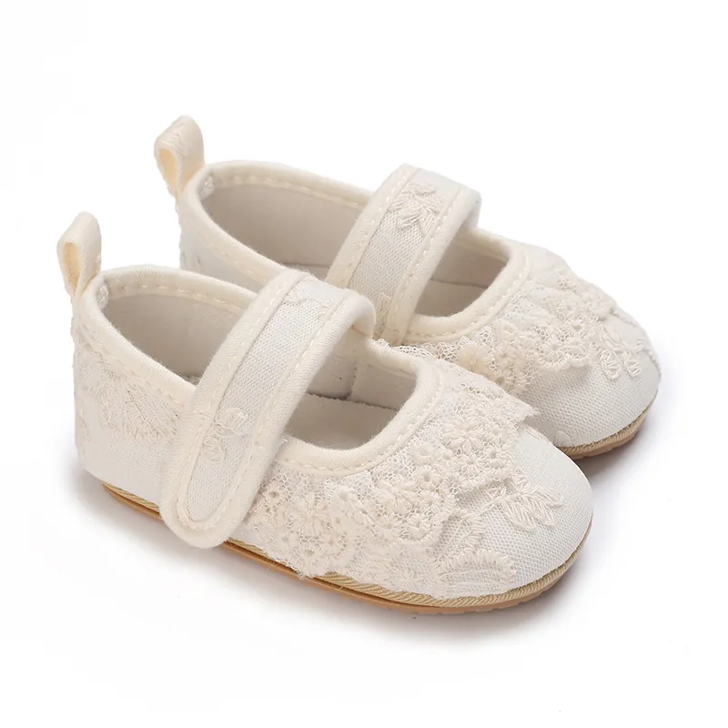 Zapatos de Bebé Niña Princesa de Encaje Suela Blanda Antideslizante Zapatos de Primeros Pasos Transpirables
