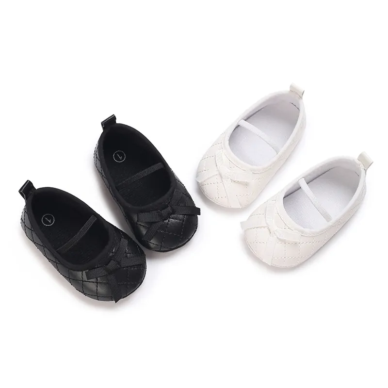 Baby Girl Cute Bow Princess Shoes Breathable Soft Sole Quilted First Walkers Non-slip Mary Janes Infant Toddler Shoes