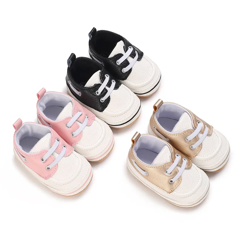 Infant Baby Boys Girls Casual Walking Shoes Soft Sole Lace Up First Walker Patchwork Toddler Newborn Sneakers Anti Slip