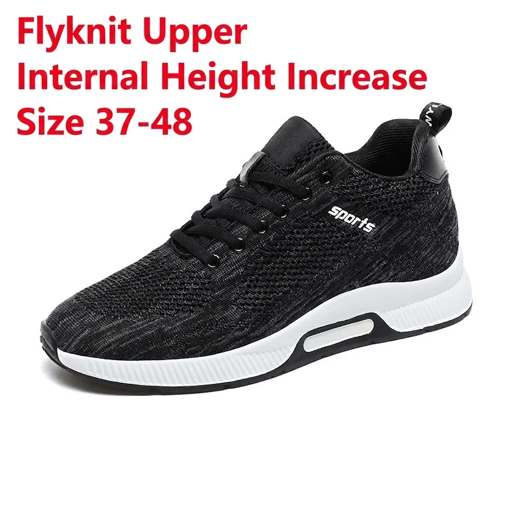 Baskets en Flyknit Respirantes pour Hommes Chaussures de Course Grandissantes Antidérapantes Mode Sportive