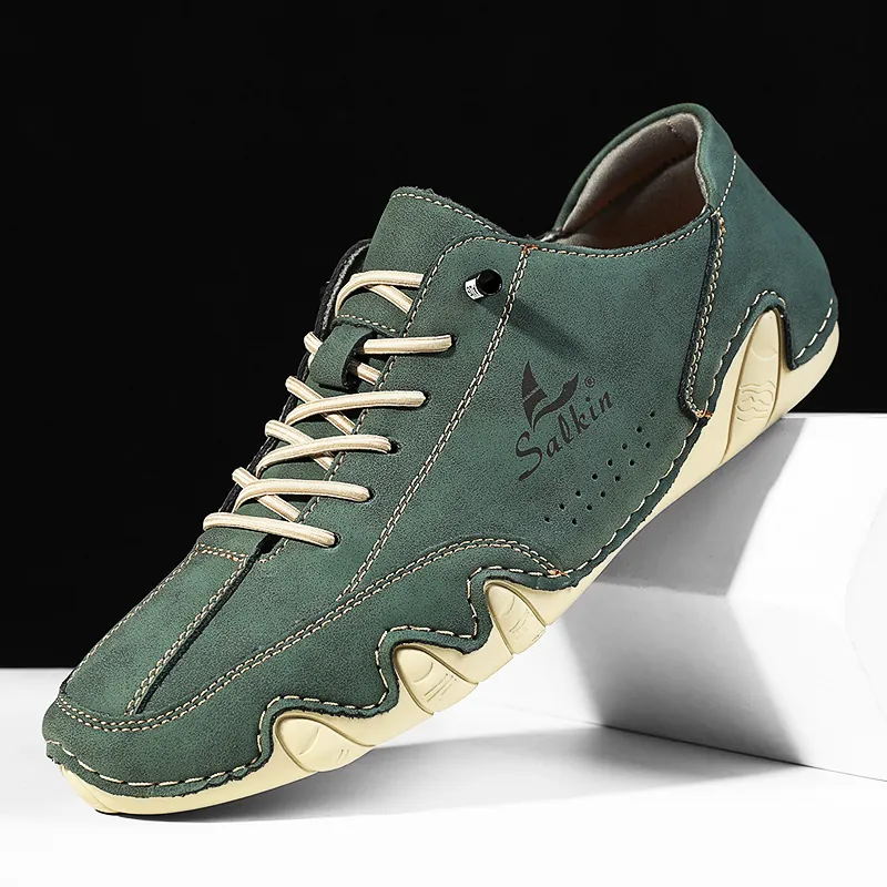 Chaussures Décontractées pour Hommes en Cuir Synthétique Semelle Octopus Style Martin Respirant Couleur Unie Grande Taille Mocassins