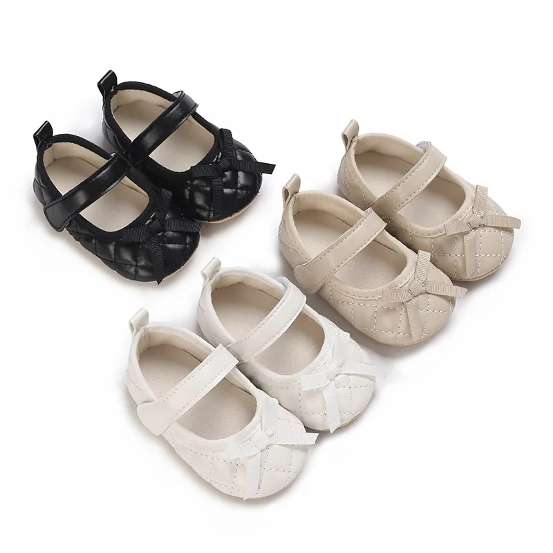 Zapatos de Primeros Pasos con Suela Blanda Acolchada para Bebés Niñas Lazo Mary Jane Bebé Antideslizante Princesa