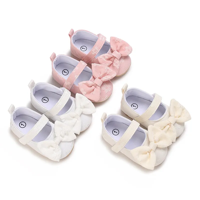 Baby Mädchen Prinzessin Lauflernschuhe Weiche Sohle Säugling Schuhe Dekorative Schleife Baumwolle Neugeborene Kleinkind Sommer