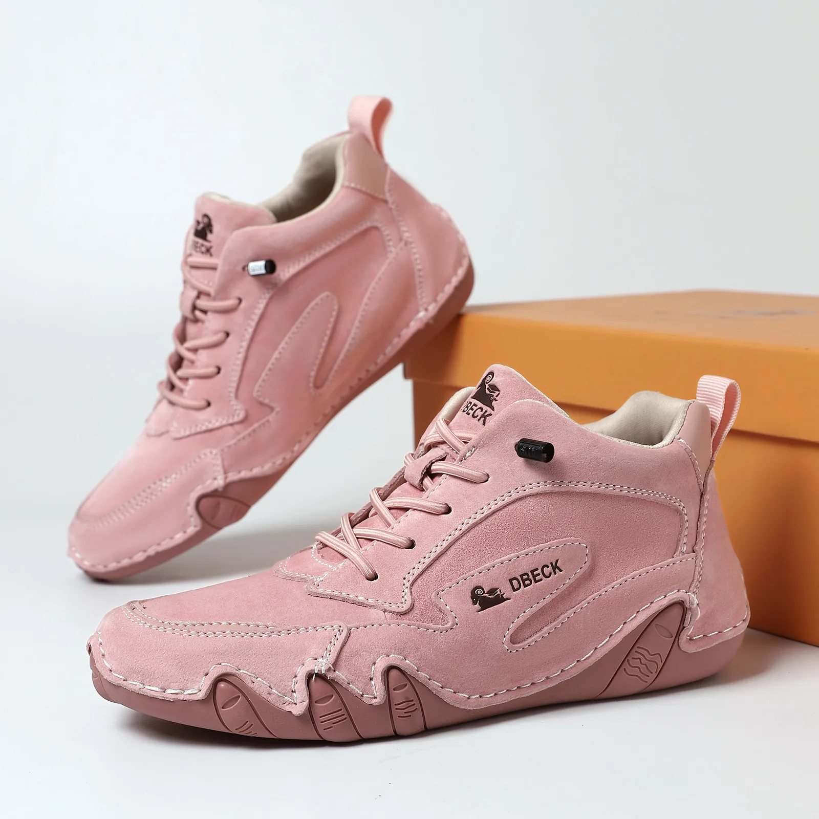 Γυναικεία Μποτάκια Martin από Γνήσιο Δέρμα High Top Ρετρό Χοντρή Σόλα Μποτάκια με Κορδόνια Μεγάλα Μεγέθη Μόδα Casual Παπούτσια