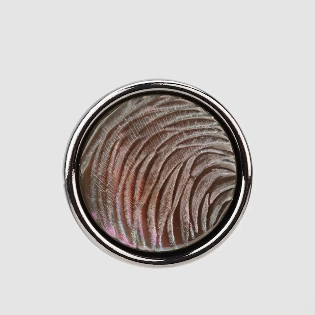 Natürliche Schwarze Perlmuttschalenknöpfe Mit Metallrand High-End Dekorative Runde Knöpfe Für Mäntel Anzüge Hemden