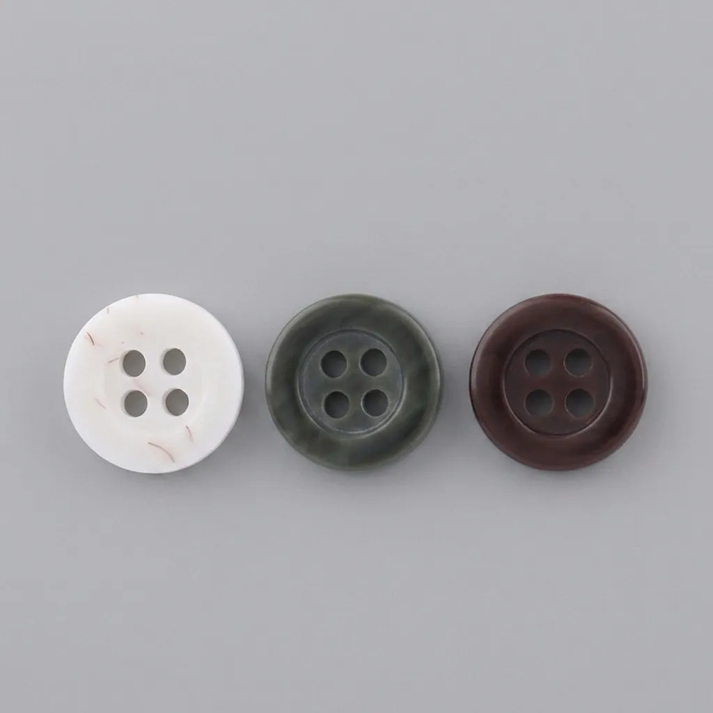Resin Four-Hole Round Buttons Minimalist Sewing Fasteners For Linen Shirts Polo Suits DIY Apparel Crafting Accessory
