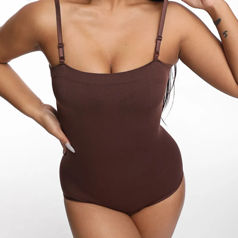 Body Gainant Femme Grande Taille Sans Couture Contrôle Du Ventre Sculpteur De Corps Avec Bretelles Réglables Crochets