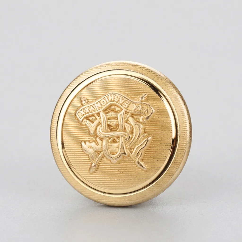 Vintage British Style Brass Buttons Embossed Crest Shank Metal Buttons Gold For Suit Blazer Coat High End DIY Craft Buttons