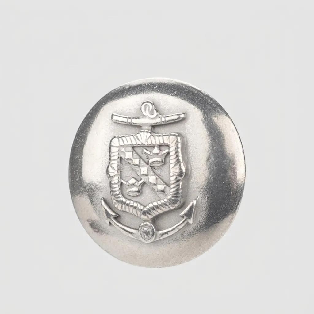 Britische Vintage Zinnlegierung Anker Schild Wappen Knöpfe Retro Silber Geprägt Dekorative Metall Ösenknöpfe Für Blazer Anzüge Mäntel