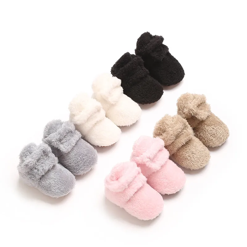 Neugeborene Baby Warme Winterschuhe Korallenfleece Rutschfest Verdickt Kleinkind Lauflernschuhe Weiche Sohle Säugling Booties Für Jungen Mädchen