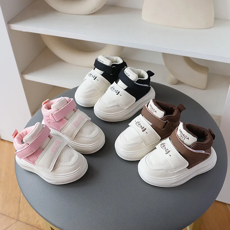Kids Toddler Sneakers Boys Girls Casual Sports Shoes Soft Sole Anti-Slip Hook and Loop Running Shoes Baby White Sneakers