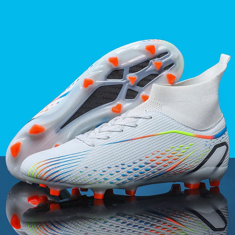 Professionelle High-Top Fußballschuhe Für Herren Damen Unisex Rutschfeste Stollen Nocken Training Fußballschuhe Synthetik-PU Gummisohle Sportschuhe