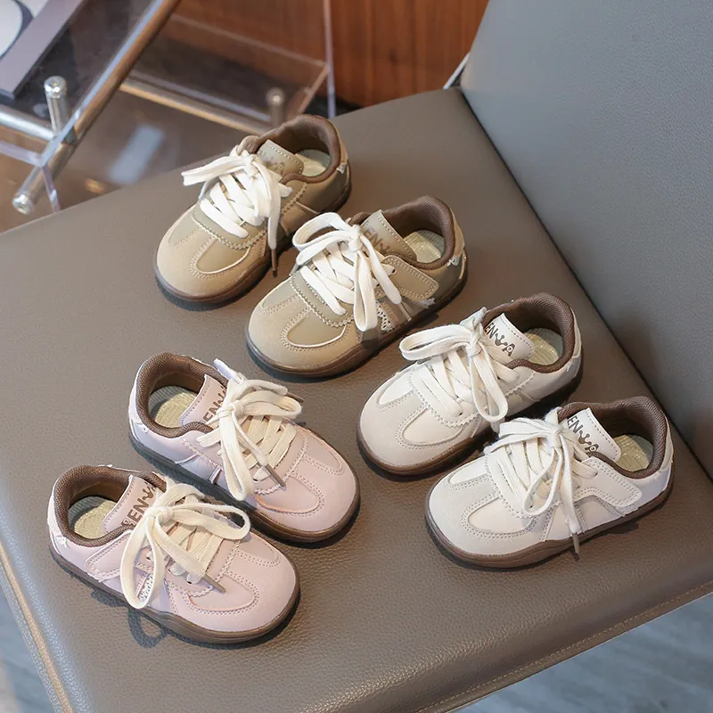 Kinder Mode Board-Schuhe Casual Sneaker Für Jungen Mädchen Weiche Sohle Patchwork Spitzenbesatz Klettverschluss Kleinkind Wanderschuhe