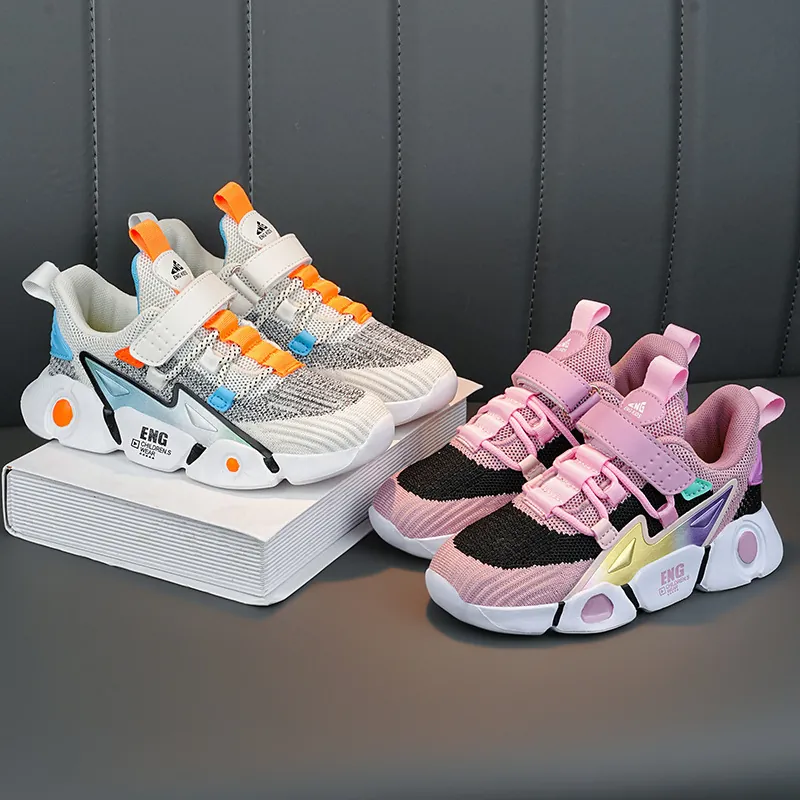 Children Breathable Mesh Sneakers Lightweight Soft Sole Running Shoes For Boys Girls Casual Sport Shoes Contrast Color