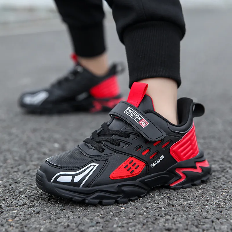 Zapatillas Deportivas para Correr para Niños Cuero Sintético Suela Blanda Ligera Zapatillas para Niños Estudiantes Años Primavera Otoño