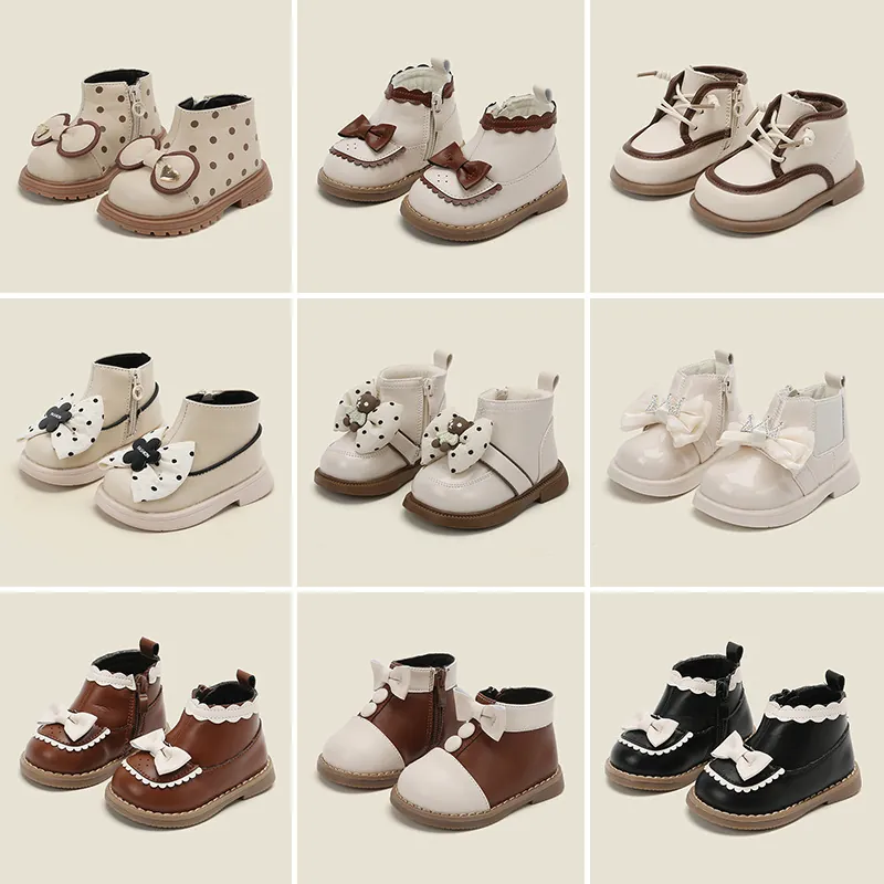 Kleinkinder Mädchen Prinzessinnen Stiefel Kunstleder Seitenreißverschluss Schleife Design Gepolstert Weiche Sohle Alltag Casual Kinder Kurzstiefel