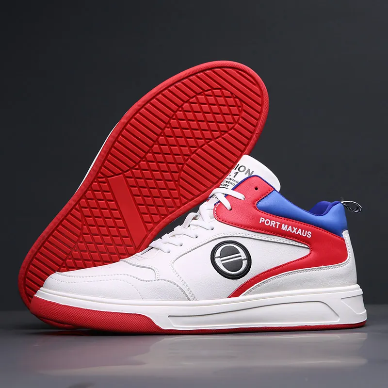 Herren Mode Farbblock Casual Skateschuhe Mikrofaser Leder Leicht Atmungsaktiv Rutschfest Plateau Sneakers Für Den Alltag