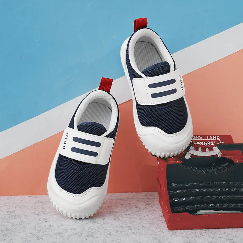 Kids Breathable Mesh Sneakers Boys Girls Lightweight Running Shoes Toddler Walking Shoes Hook And Loop Casual Sporty Shoes