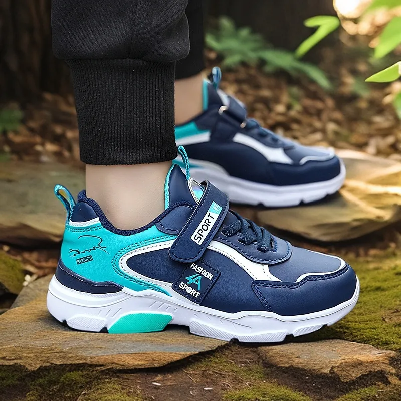 Boys Sport Sneakers Breathable Mesh Kids Running Shoes 2024 Spring Autumn Lightweight Anti-Slip Children Casual Footwear Hook Loop