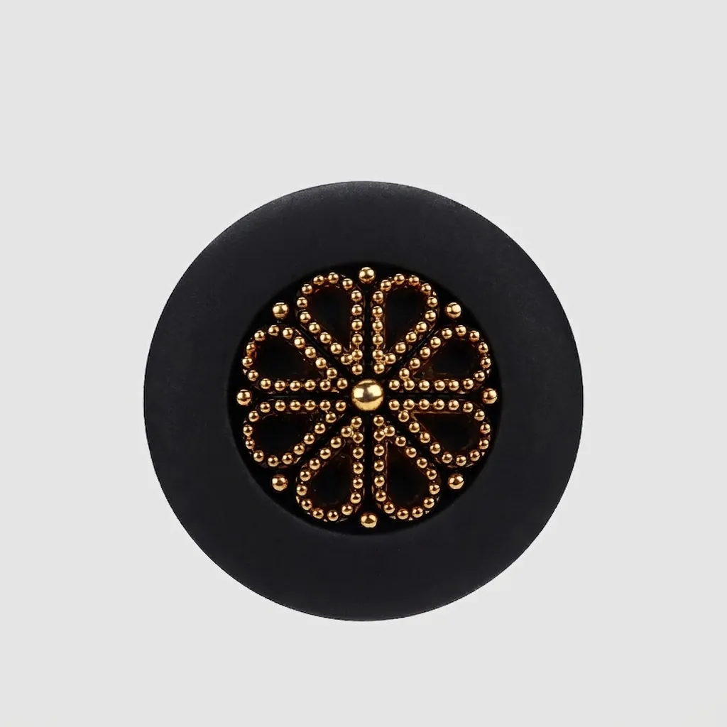 Round ABS Nylon Shank Buttons Vintage Black Gold Floral Buttons For Coats Suits Jackets Sewing Craft Accessories