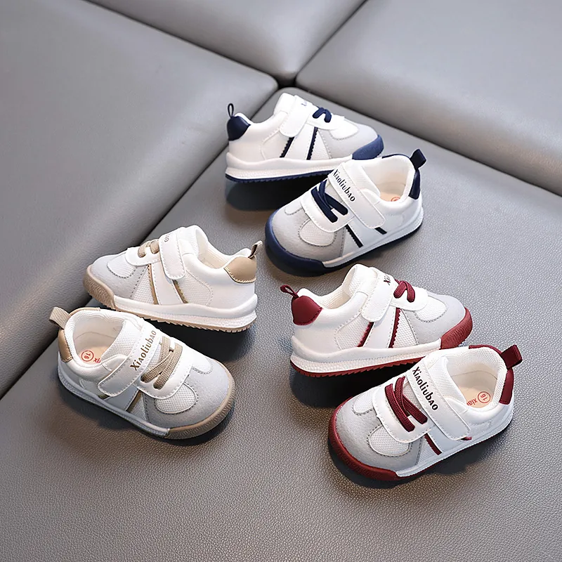 Toddler First Walker Shoes Synthetic Leather Mesh Non-Slip Soft Sole GAT Style Sneakers For Boys Girls Casual Daily Shoes