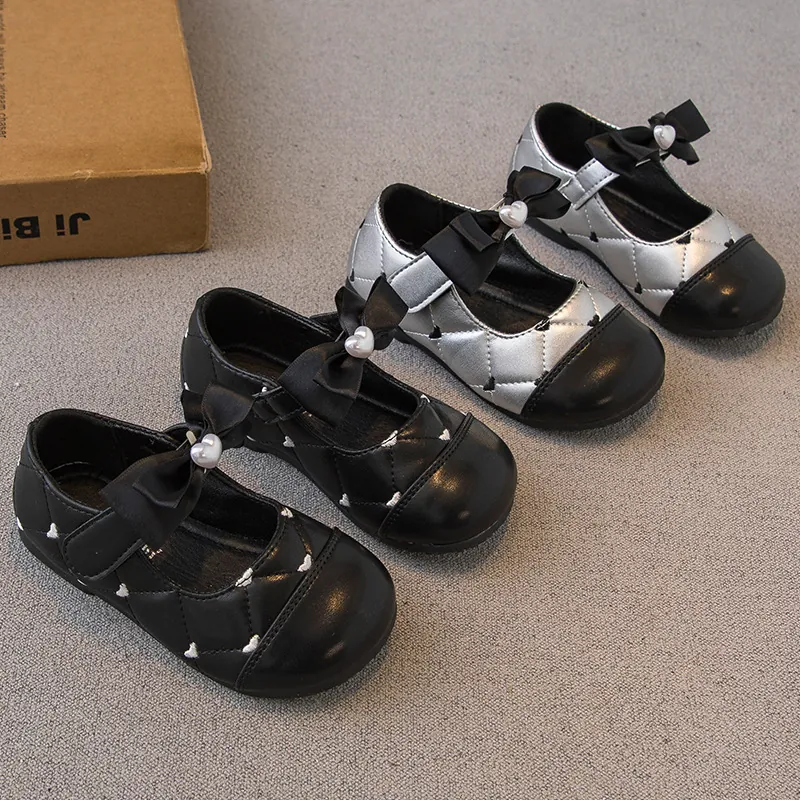 Zapatos de Princesa con Lazo y Corazón para Niña Estilo Coreano Bailarinas Mary Jane de Microfibra para Boda Fiesta Zapatos de Cuero Niños