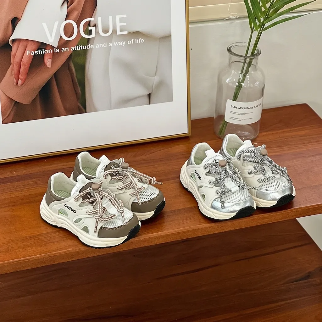 Sandalias Deportivas para Bebés Niños y Niñas Zapatos Retro Chunky Malla Transpirable Zapatillas de Marcha Verano Zapatos para Niños Talla 18-25