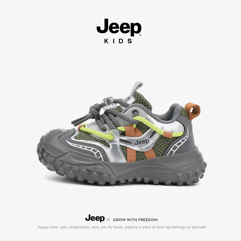 Zapatillas Deportivas de Malla Transpirable Jeep Kids Tenis Ligeros Anti-colisión para Niñas Niños Zapatos Informales para Jardín de Infancia