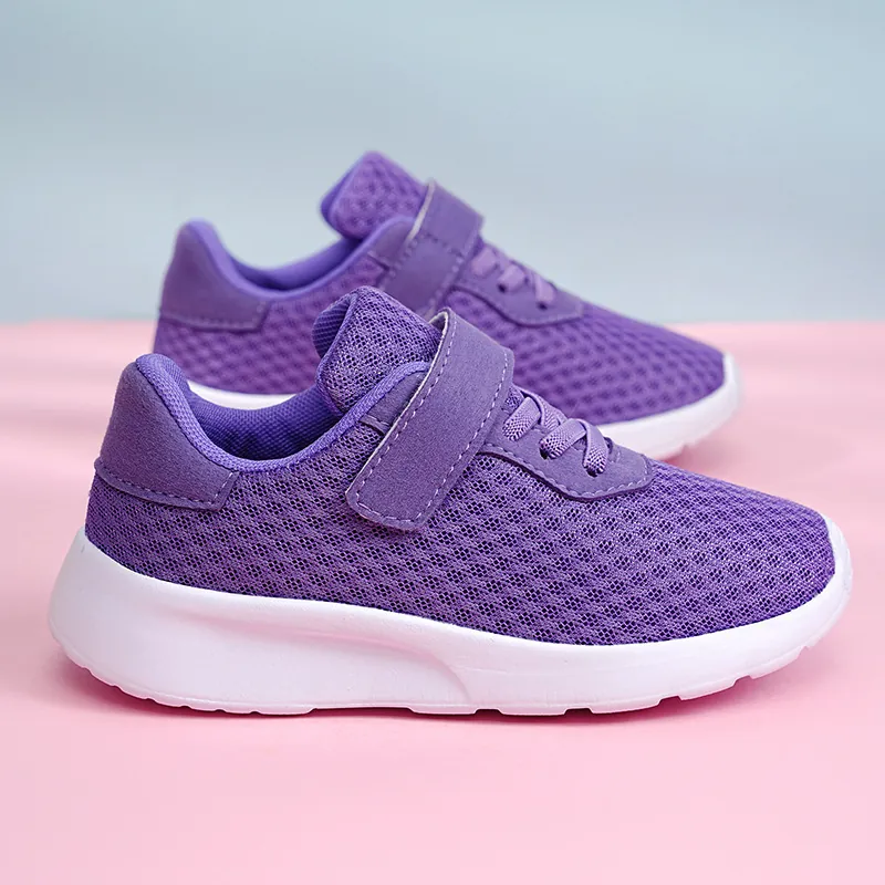 Zapatos Deportivos de Malla para Niñas Ligeros Transpirables Zapatillas de Running para Niños 6-12 Años Cierre de Velcro