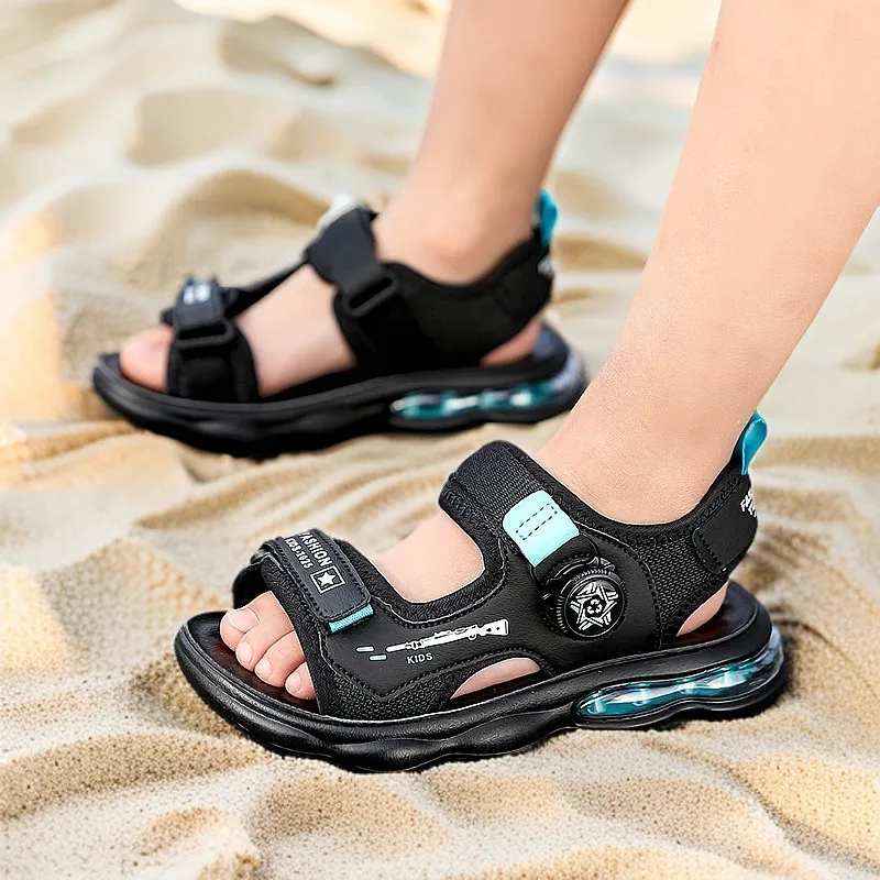 Kinder Jongens Luchtkussen Sport Sandalen Draaiknop Antislip Outdoor Strandschoenen Zachte Zool Open Teen Ademende Zomer Sneakers