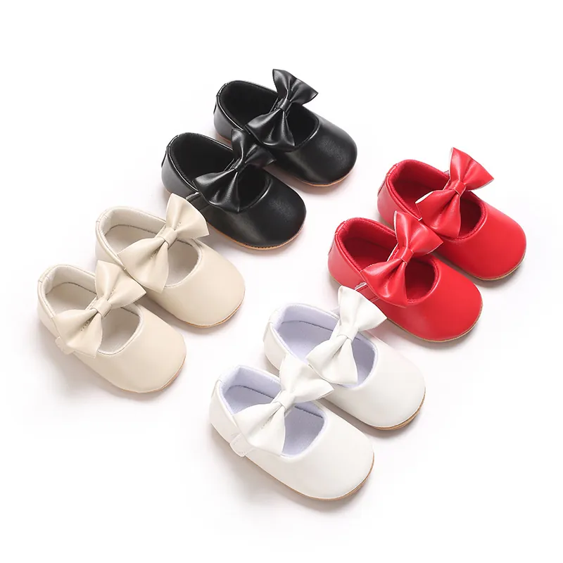 Baby Mädchen Mary Jane Prinzessin Schuhe Schleife Weiche Sohle Säugling Kleinkind Lauflernschuhe Flache Hochzeit Party Kleid Schuhe