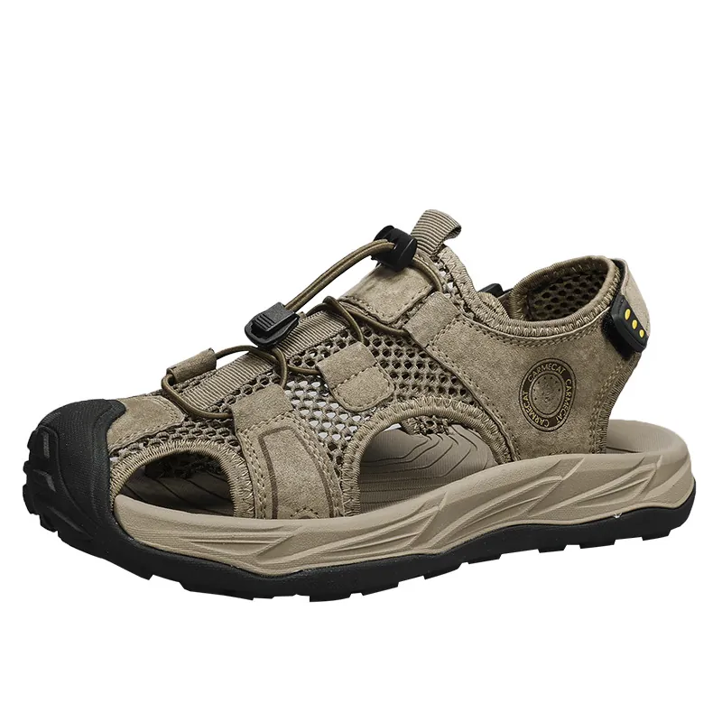 Sandalias de Senderismo al Aire Libre para Hombre Malla Transpirable Cuero Sintético Sandalias Deportivas Antideslizantes Punta Cerrada Zapatos de Verano