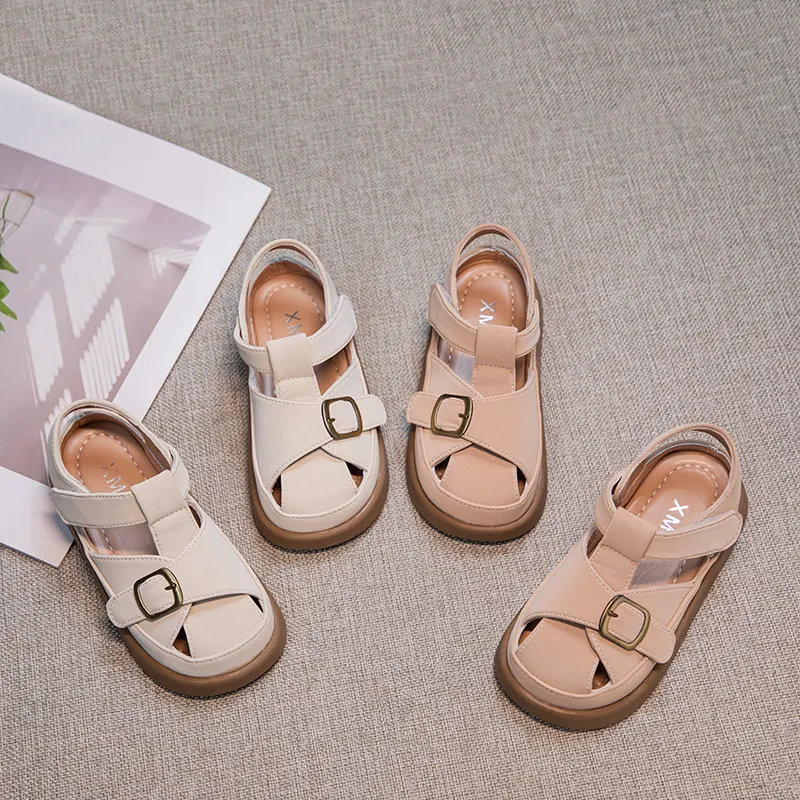 Girls Closed Toe Sandals Summer 2025 New Kids Princess Shoes Soft Sole Beach Shoes For Toddler Little Girls