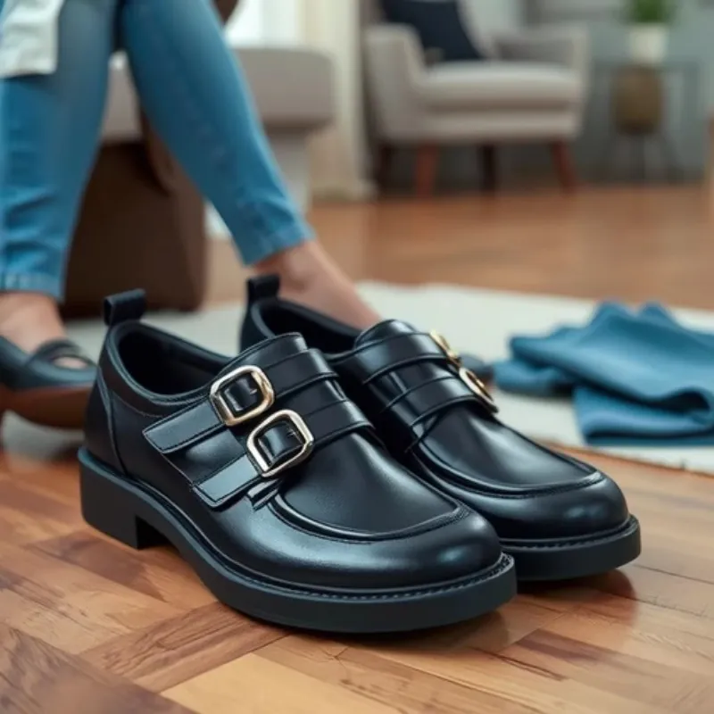Girls British Style Black Loafers 2025 New Spring Princess PU Leather Performance Dress Shoes For Children Non-slip Soft Sole