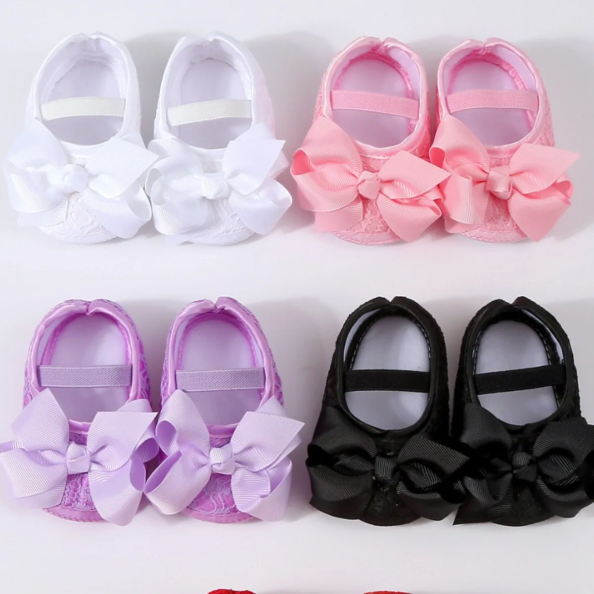 Süße Baby Mädchen Prinzessin Lauflernschuhe Weiche Sohle Atmungsaktiv Segeltuch Spitze Schleife Kleinkind Bodenschuhe
