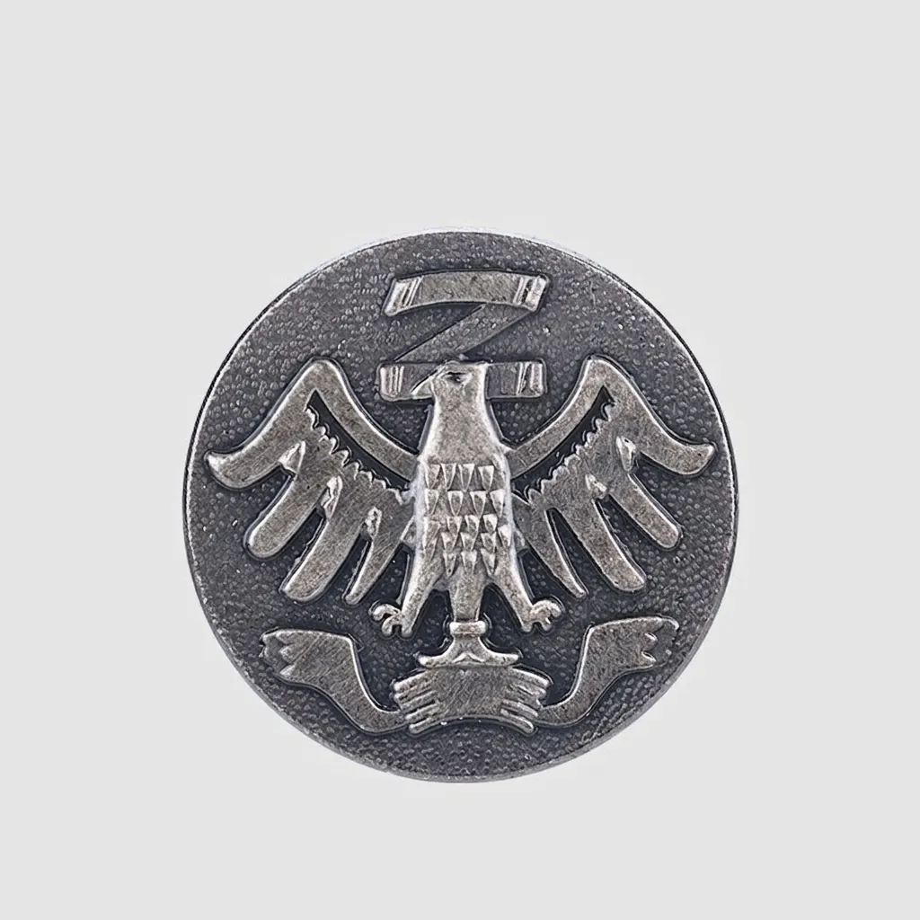 High-End Retro Brass Eagle Coat Of Arms Metal Buttons Relief Eagle Letter Z Silver Soldered Shank Buttons For Coats Blazers Suits DIY Sewing Accessories