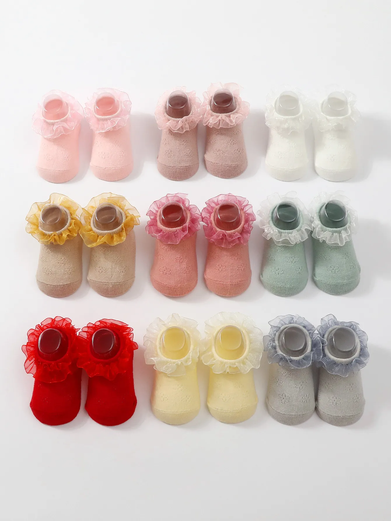 Baby Girl Ballet Princess Lace Socks Breathable Cotton Ruffle Trim Boat Socks Toddler Kids Solid Color Dance Socks