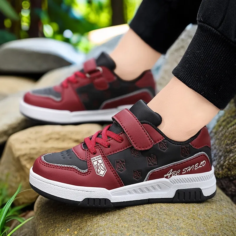 Kinder Freizeit Sneakers Jungen Mädchen Mode Flache Schuhe Denim Blau Weiß Grau Schwarz Rot Schild Muster Sneakers Für Schule Outdoor