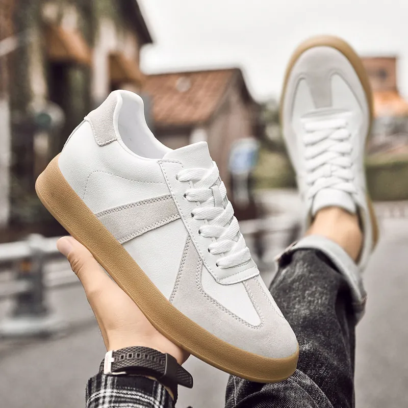 Heren Vintage Koeienhuid GAT Sneakers Onzichtbare Hoogtetoename Casual Skateschoenen Retro Patchwork Mode Sportschoenen Voor Heren