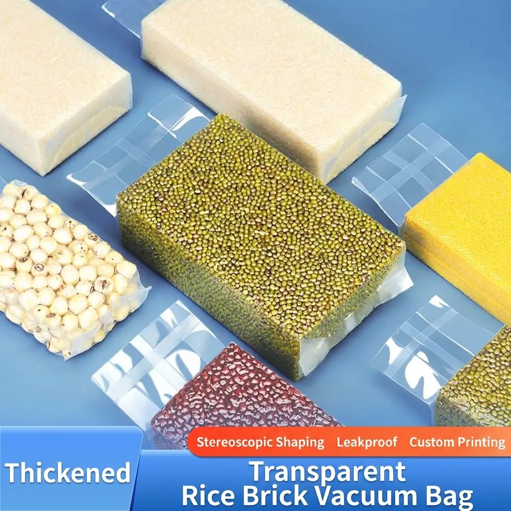 Thickened Transparent Vacuum Sealer Bags For Rice Grains Food Grade Nylon PE Side Gusseted Storage Bag Home Kitchen Organizer