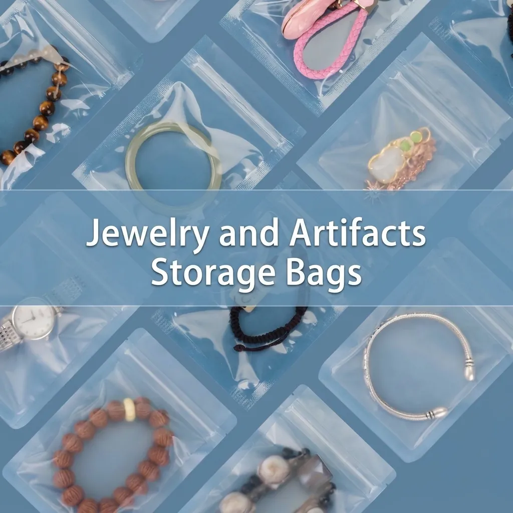 Sacs d'Emballage de Bijoux Autobloquants Transparents Givrés Épaissis en Plastique Anti-Poussière pour Bracelet Perles Bijoux