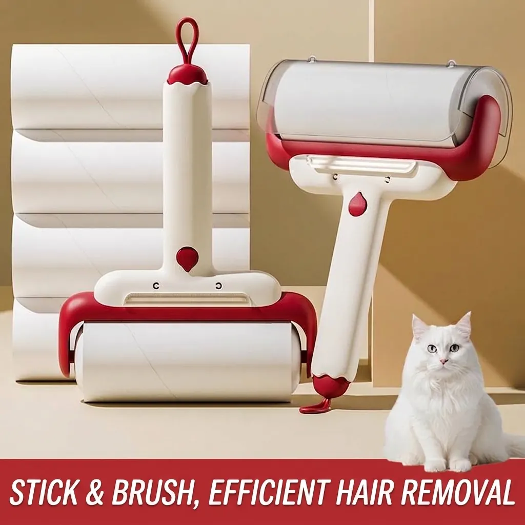 3-in-1 Sticky Lint Roller Hair Remover for Clothes Pet Hair Removal Tool with Replaceable Core Manual Lint Scraper for Home