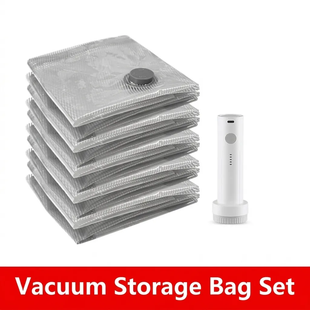 Sacs de Rangement Sous Vide pour Vêtements Gain de Place Sac Compressé Hermétique Avec Pompe Manuelle ou Électrique Maison