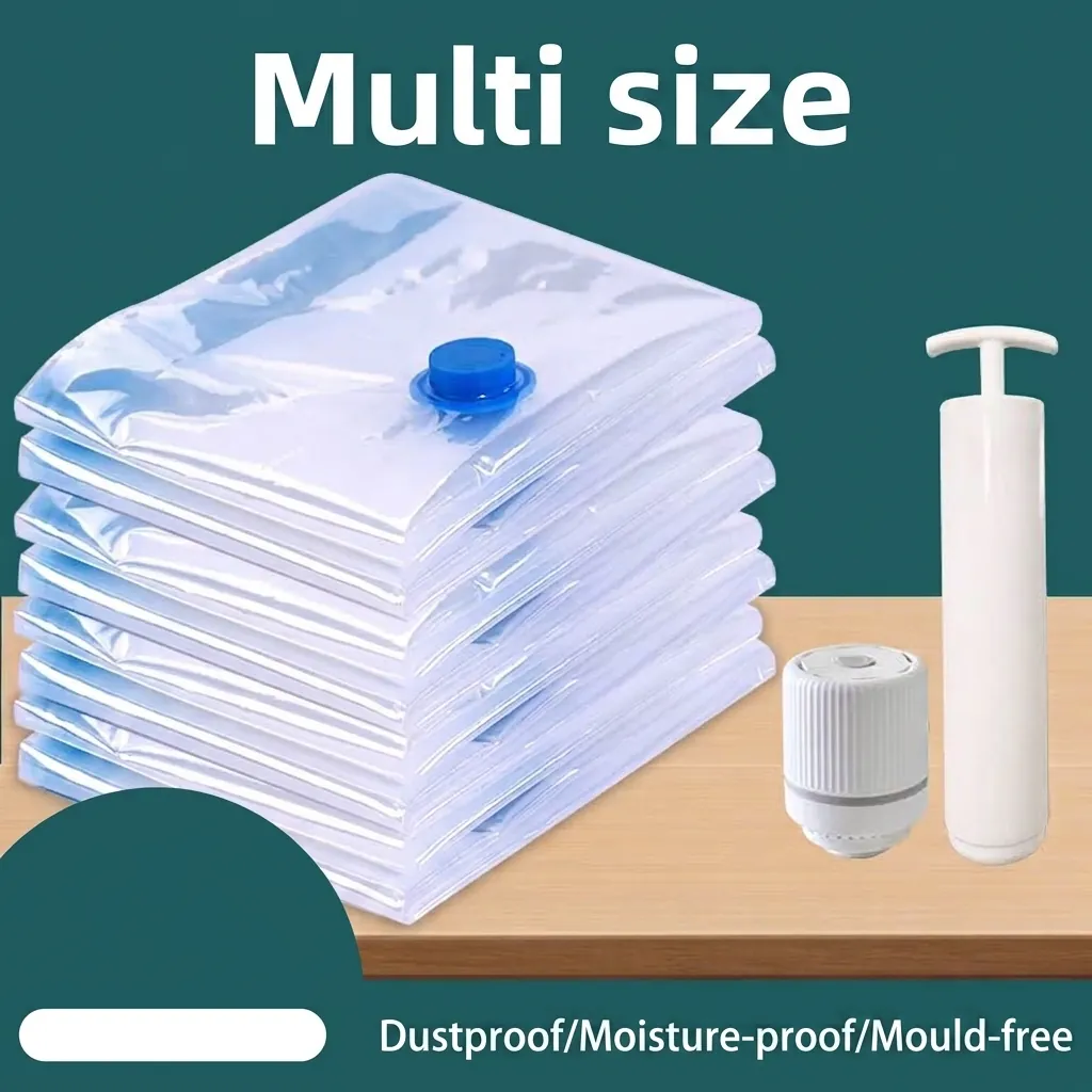 Thickened Vacuum Storage Bags For Clothes Comforters Transparent Space Saving Compression Bag With Hand Electric Pump Home Organization