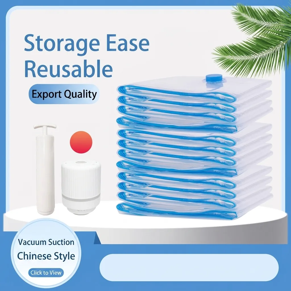 Space Saving Vacuum Compression Storage Bags Thickened Transparent Bags For Clothes Quilts With Manual Electric Pump